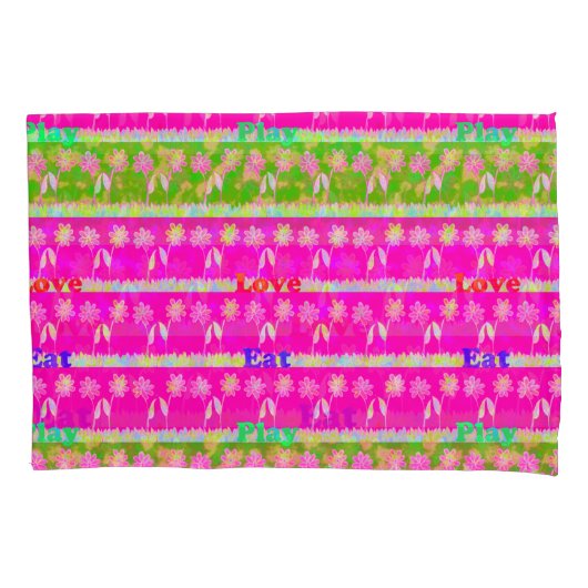 Mooie Baby roze Floral Edgy Design King-grootte Kussensloop (Voorkant-Links)