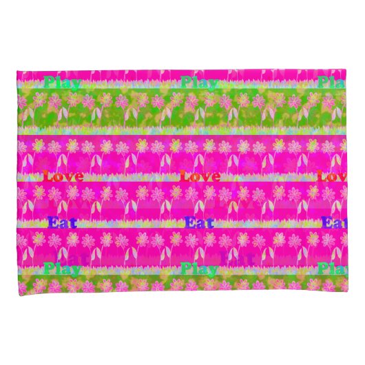 Mooie Baby roze Floral Edgy Design King-grootte Kussensloop (Voorkant-Rechts)