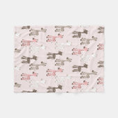 Mooie Baby Roze Giraffe Fleece Deken (Voorkant (Horizontaal))