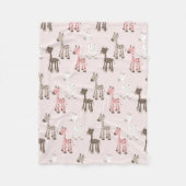 Mooie Baby Roze Giraffe Fleece Deken (Voorkant)