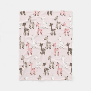 Mooie Baby Roze Giraffe Fleece Deken