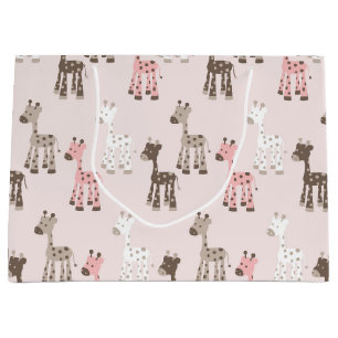 Mooie Baby Roze Giraffe Large Cadeautasje