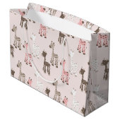 Mooie Baby Roze Giraffe Large Cadeautasje (Achterkant Gekanteld)