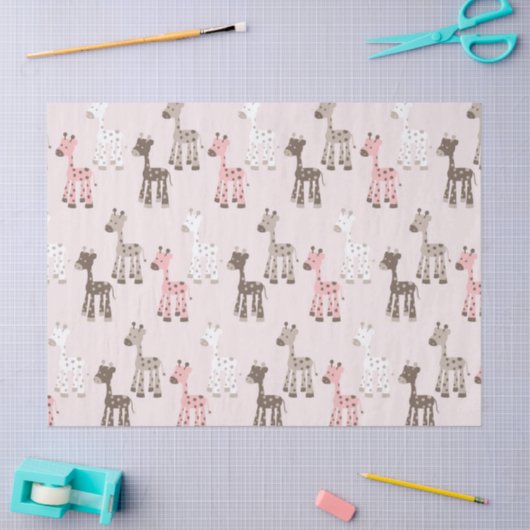 Mooie Baby Roze Giraffe Tissuepapier (Craft)