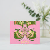 Mooie baby roze groene en witte Kaleidoscoop Briefkaart (Staand voorkant)
