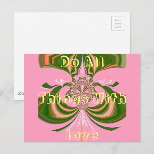 Mooie baby roze groene en witte Kaleidoscoop Briefkaart (Voorkant / Achterkant)