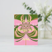 Mooie baby roze groene en witte Kaleidoscoop Briefkaart (Staand voorkant)