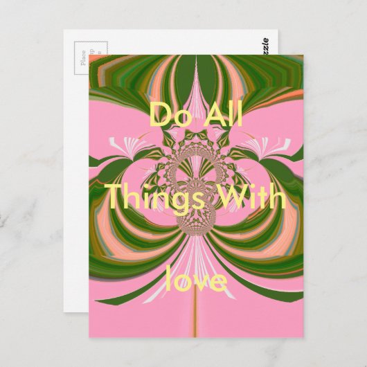 Mooie baby roze groene en witte Kaleidoscoop Briefkaart (Voorkant / Achterkant)