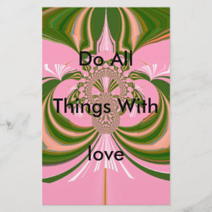 Mooie baby roze groene en witte Kaleidoscoop Briefpapier