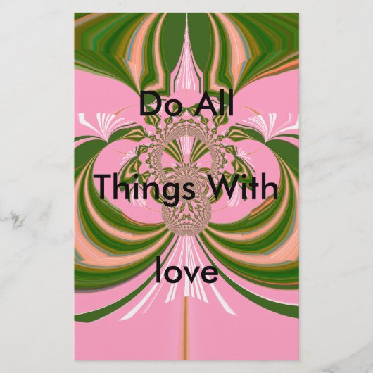 Mooie baby roze groene en witte Kaleidoscoop Briefpapier (Voorkant)