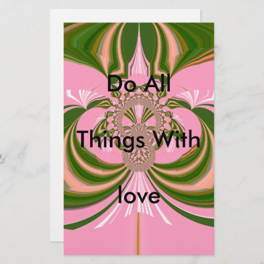 Mooie baby roze groene en witte Kaleidoscoop Briefpapier (Voorkant / Achterkant)