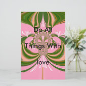 Mooie baby roze groene en witte Kaleidoscoop Briefpapier (Staand voorkant)