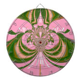 Mooie baby roze groene en witte Kaleidoscoop Dartbord (Voorkant)