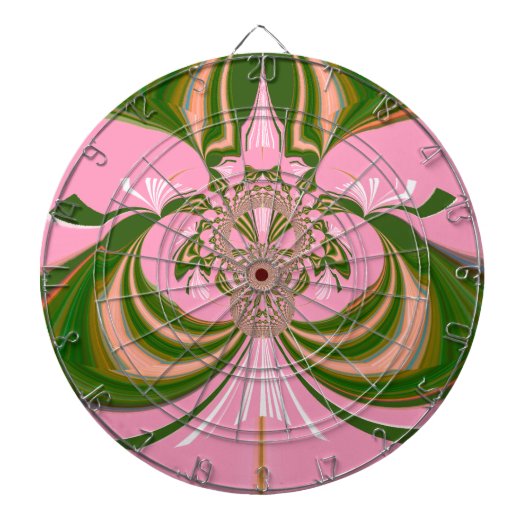 Mooie baby roze groene en witte Kaleidoscoop Dartbord (Voorkant)