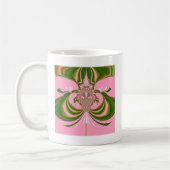 Mooie baby roze groene en witte Kaleidoscoop Koffiemok (Links)