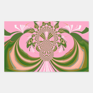Mooie baby roze groene en witte Kaleidoscoop Rechthoekige Sticker