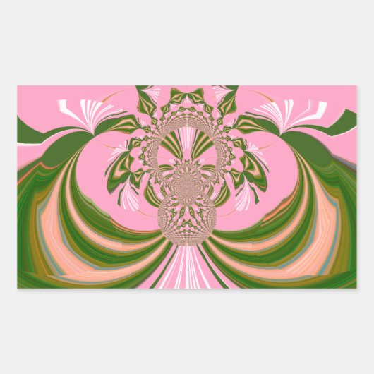 Mooie baby roze groene en witte Kaleidoscoop Rechthoekige Sticker (Voorkant)