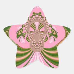 Mooie baby roze groene en witte Kaleidoscoop Ster Sticker