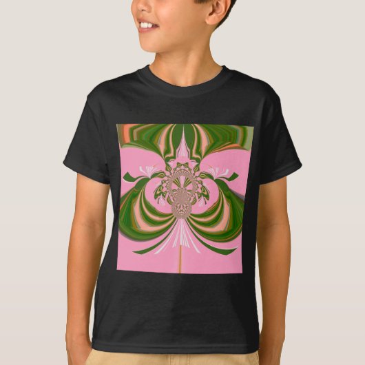 Mooie baby roze groene en witte Kaleidoscoop T-shirt (Voorkant)