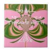 Mooie baby roze groene en witte Kaleidoscoop Tegeltje (Voorkant)