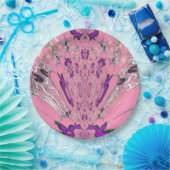 Mooie baby roze paarse monogram papieren borden papieren bordje (Feest)