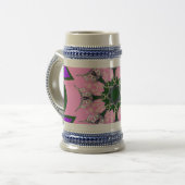 Mooie baby roze paarse schaduwmotief bierpul (Voorkant links)