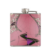 Mooie baby roze paarse schaduwmotief heupfles (Achterkant)