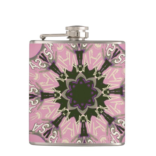 Mooie baby roze paarse schaduwmotief heupfles (Voorkant)