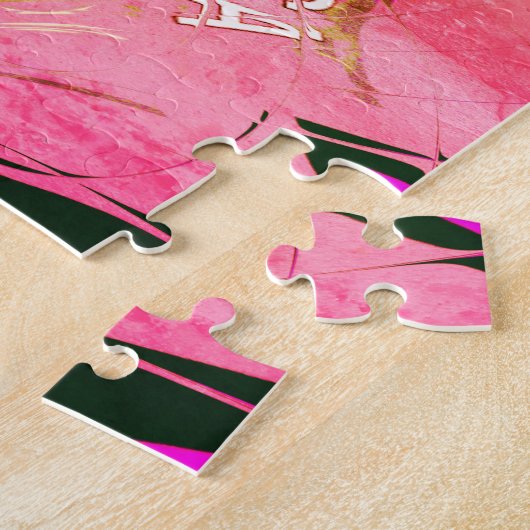 Mooie baby roze paarse schaduwmotief legpuzzel (Zijkant)