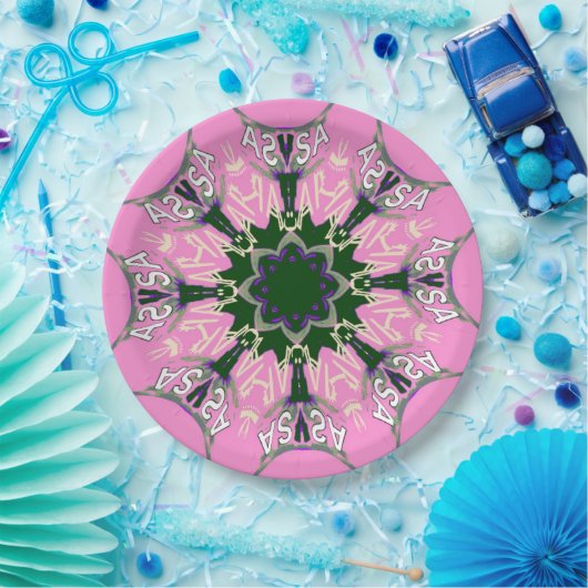 Mooie baby roze paarse schaduwmotief papieren bordje (Feest)