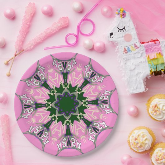 Mooie baby roze paarse schaduwmotief papieren bordje (Feest)