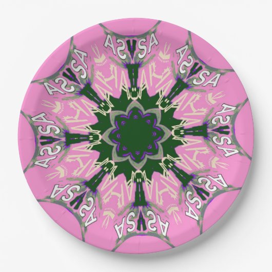 Mooie baby roze paarse schaduwmotief papieren bordje (Voorkant)