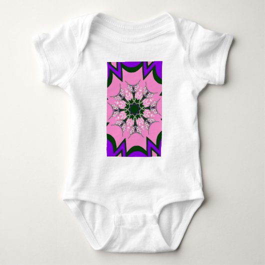 Mooie baby roze paarse schaduwmotief romper (Voorkant)