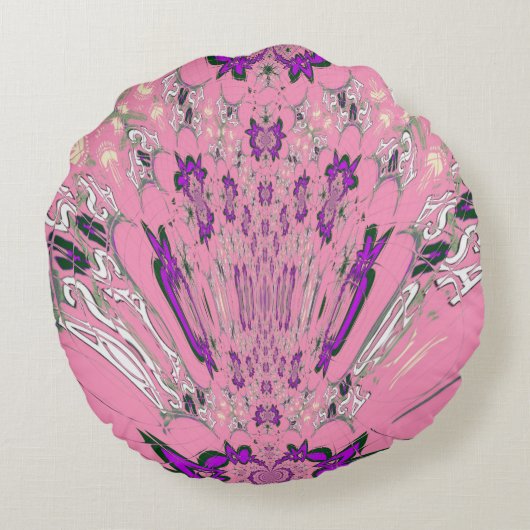 Mooie baby roze paarse schaduwmotief rond kussen (Achterkant)