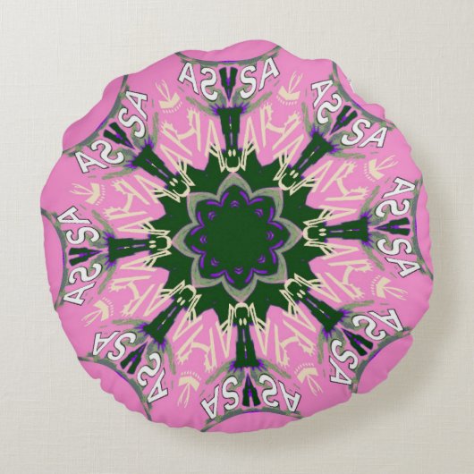 Mooie baby roze paarse schaduwmotief rond kussen (Achterkant)