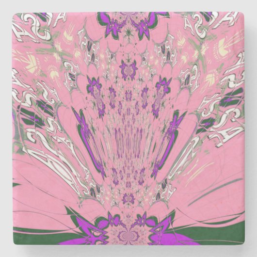 Mooie baby roze paarse schaduwmotief stenen onderzetter (Voorkant)