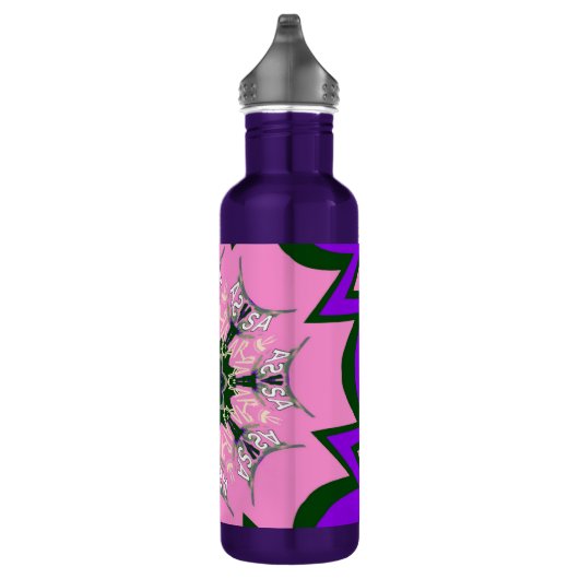 Mooie baby roze paarse schaduwmotief waterfles (Rechts)