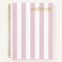 Mooie baby roze verticale strepen gepersonaliseerd notitieboek