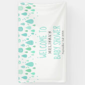 Mooie baby shower met regendruppels / strooispette spandoek (Verticaal)