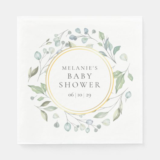 Mooie baby shower / Sprinkle met laurierkrans Servet (Voorkant)
