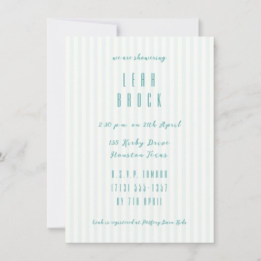 Mooie Baby shower uitnodiging Sjabloon (Achterkant)