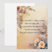 Mooie baby shower uitnodiging – Zoete welkomstfees (Voorkant / Achterkant)