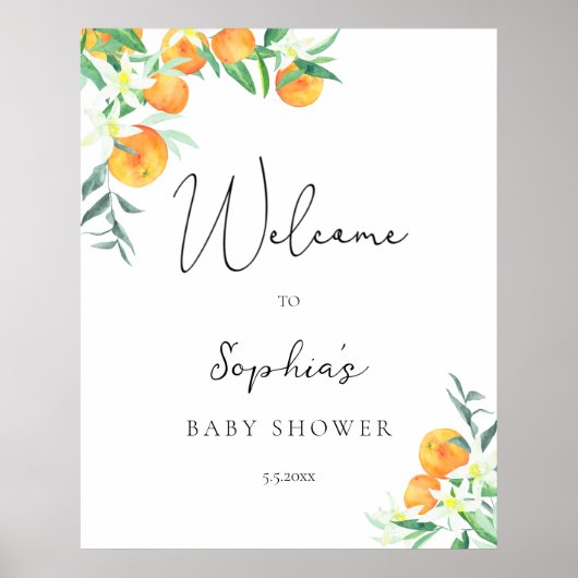 Mooie baby shower welkom poster (Voorkant)