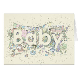 Mooie baby shower woordkunst zachte kleuren neutra