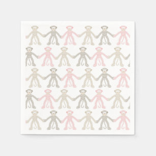 Mooie Baby Sock Monkey Servet