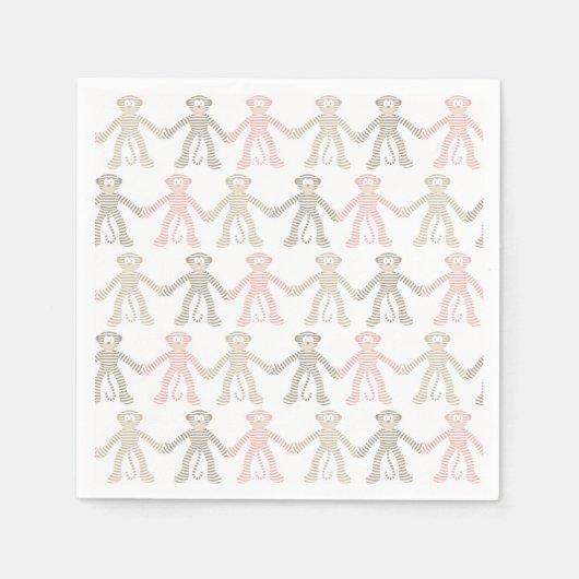 Mooie Baby Sock Monkey Servet (Voorkant)