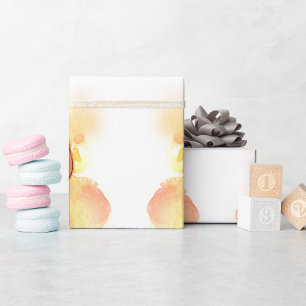 Mooie Baby & Speelgoed Oranje Aquarel 1e Verjaarda Cadeaupapier