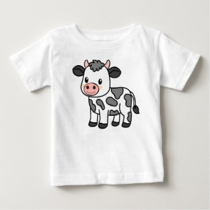 Mooie baby T-shirt met charmante koe illustratie