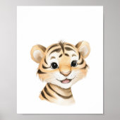 Mooie baby tijger nurseryprint Jungle Safari Dier Poster (Voorkant)