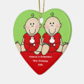 Mooie baby tweeling eerste kerst ornament (Links)